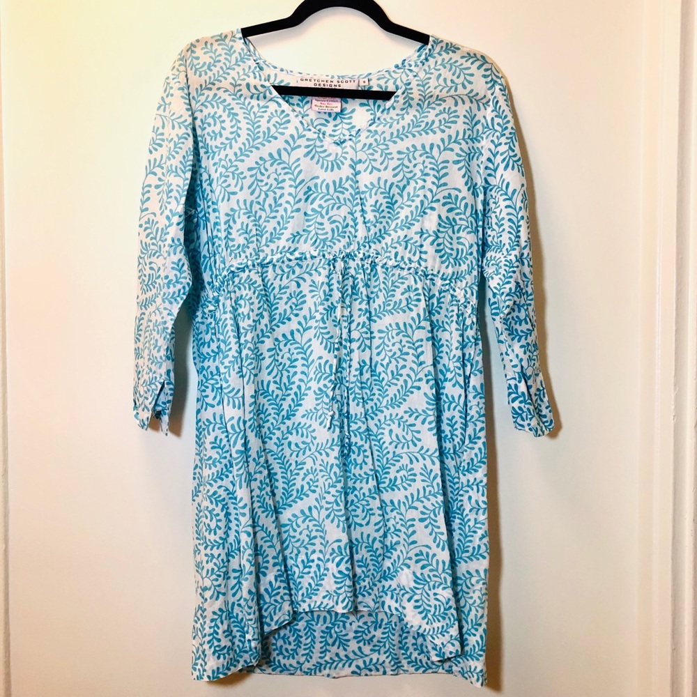 Gretchen Scott Blue & White Cotton Coverup (Small)